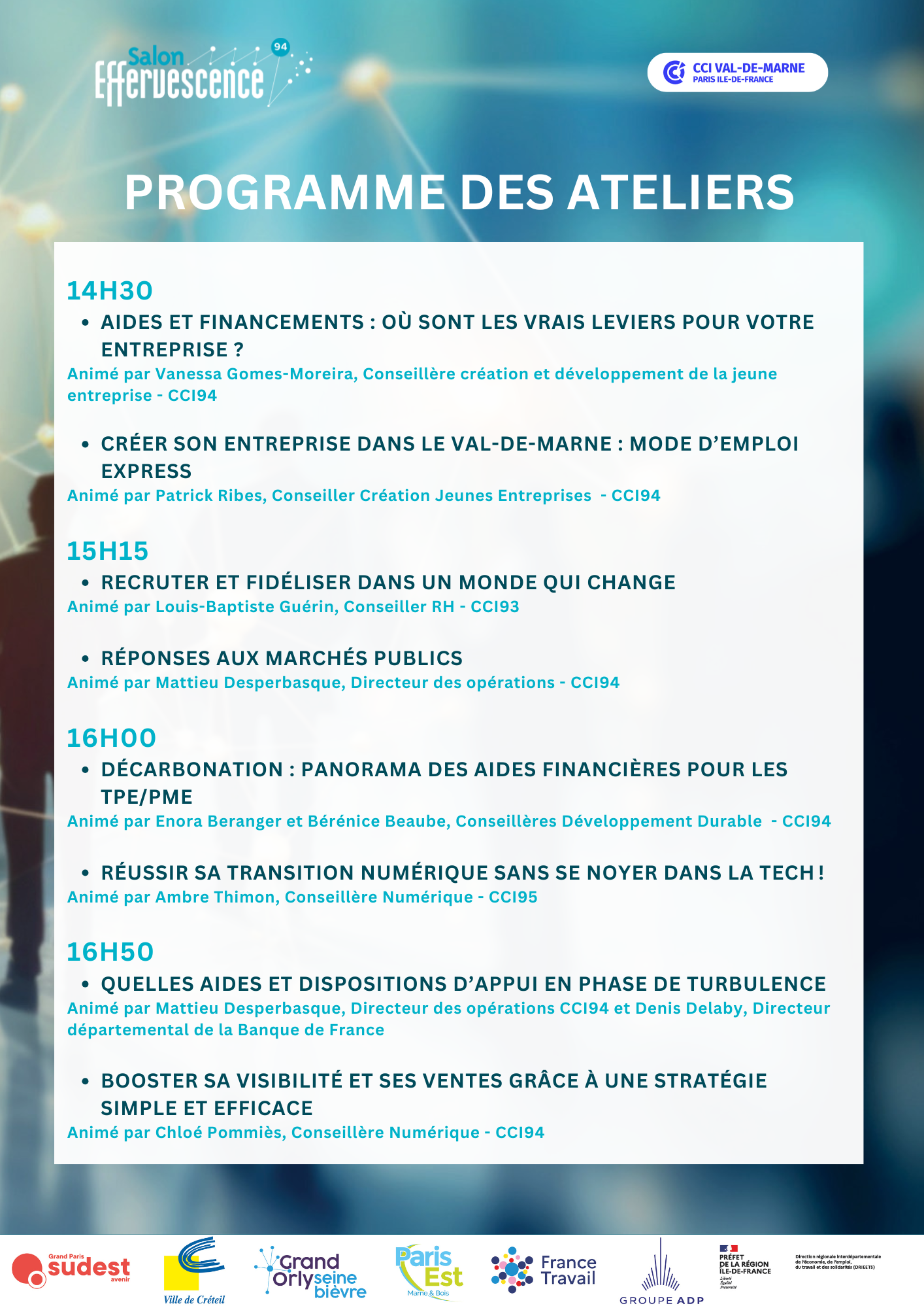 Liste des ateliers effervescence94